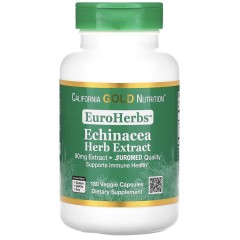 California Gold Nutrition, EuroHerbs, экстракт эхинацеи, качество Euromed, 80 мг, 180 растительных капсул